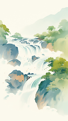 JPG 나무 여유 컬러 일러스트 자연 풍경 물 평화 환경 소리 산책 폭포 흐름 돌_바위 신선 수중식물 숲 조화 뷰티풀 국내일러스트 AI일러스트 AI콘텐츠 자연요소 식물 감정 컨셉 휴식 생태계 파일형식