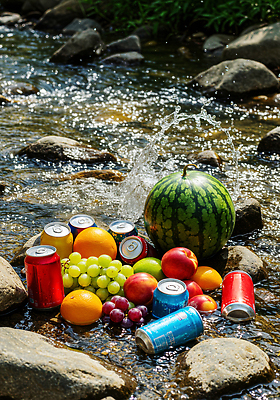 JPG 편집이미지 음료 오렌지 과일 자연 포도 물 여름 개울 사과 시원함 레몬 즐거움 보리차 Watermelon 미각 편집실사 AI포토 AI콘텐츠 자연요소 계절 감정 차_음료 강 감각 CG 생태계 파일형식