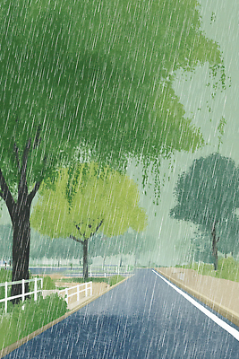 JPG 나무 도로 여행 일러스트 자연 휴식 풍경 일상 초록색 여름 환경 정원 고요 차도 습기 시골 비 보행로 감성 국내일러스트 AI일러스트 AI콘텐츠 자연요소 식물 계절 길 컬러 컨셉 교통시설 날씨 라이프 생태계 파일형식