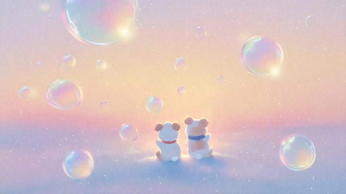 JPG 동물 행복 감정 예술 컬러 백그라운드 겨울 일러스트 하늘 따뜻함 사랑 친구 곰인형 편안함 신비 순수 부드러움 풍선 파스텔 애니메이션 국내일러스트 AI일러스트 AI콘텐츠 계절 인형 컨셉 관계 학용품 감각 파일형식