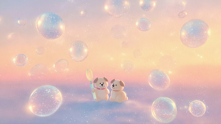 JPG 구름 행복 일러스트 가족 자연 놀이 하늘 밝음 그림자 반려동물 평화 귀여움 일몰 거품 즐거움 상상력 색감 국내일러스트 AI일러스트 AI콘텐츠 자연요소 동물 감정 컨셉 관계 노을 생태계 파일형식