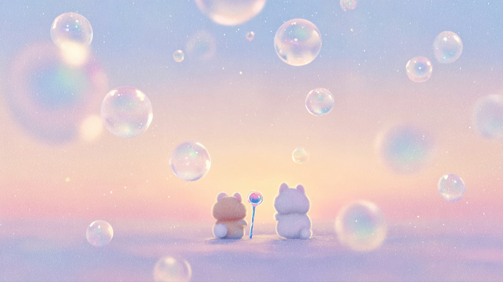 JPG 구름 행복 인형 컬러 일러스트 자연 놀이 하늘 사탕 풍경 친구 귀여움 우정 거품 저녁 초승달 파스텔 애니메이션 순간 몽환 환상 국내일러스트 AI일러스트 AI콘텐츠 자연요소 감정 컨셉 관계 학용품 디저트 달 야간 생태계 파일형식