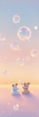 JPG 캐릭터 응시 백그라운드 두마리 일러스트 자연 하늘 동화 사랑 친구 평화 귀여움 거품 꿈 편안함 소중 즐거움 뷰티풀 색감 순간 국내일러스트 일러캐릭터 AI일러스트 AI콘텐츠 시선 감정 컨셉 2 관계 감각 생태계 파일형식