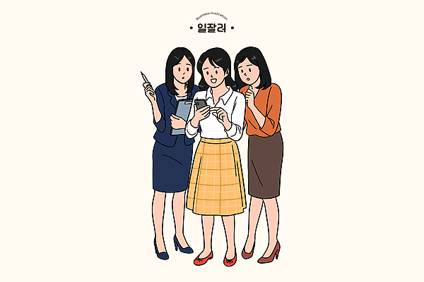 옷 여자 일러스트 회의 커뮤니케이션 표정 대화 친구 스마트폰 놀람 다양 모임 정보 도시 그룹 동료 호기심 일과 소통 스타일 국내일러스트 AI파일 감정 다수 컨셉 비즈니스 관계 말하기 사람 핸드폰 스마트기기 파일형식 벡터