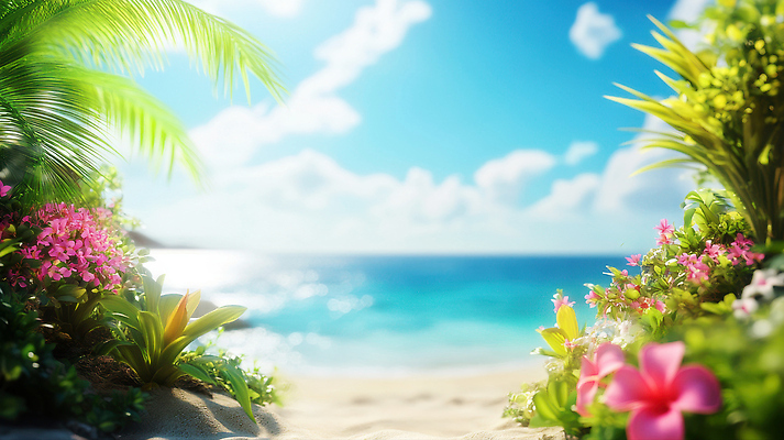 JPG 편집이미지 꽃 여유 바다 여행 자연 휴식 풍경 해변 태양 평화 산책 선탠 뷰티풀 편집실사 AI컴퓨터그래픽 AI콘텐츠 자연요소 식물 감정 컨셉 CG 생태계 파일형식