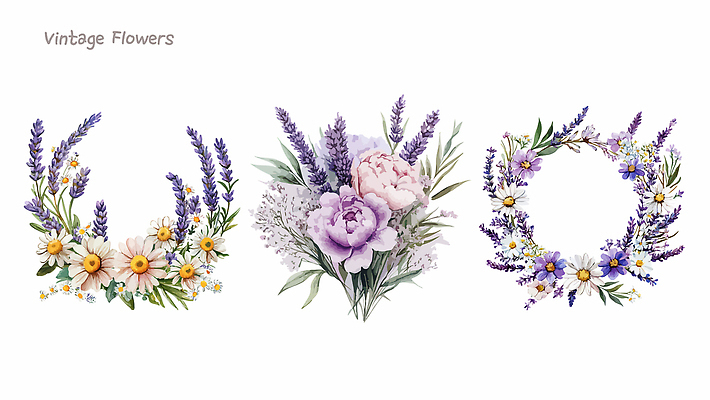 식물 디자인 계절 꽃 예술 꽃무늬 일러스트 자연 수채화 잔디 장식 정원 화환 빈티지 조화 뷰티풀 색채 생동감 국내일러스트 AI파일 컨셉 무늬 생태계 파일형식 벡터