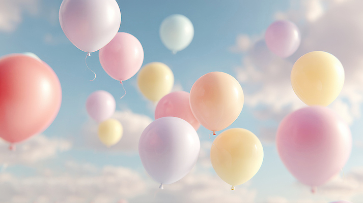 JPG 구름 편집이미지 컬러 하늘 사랑 이벤트 장식 파란색 축제 비행 분위기 즐거움 풍선 마법 편집실사 AI포토 AI콘텐츠 자연요소 감정 컨셉 CG 파일형식