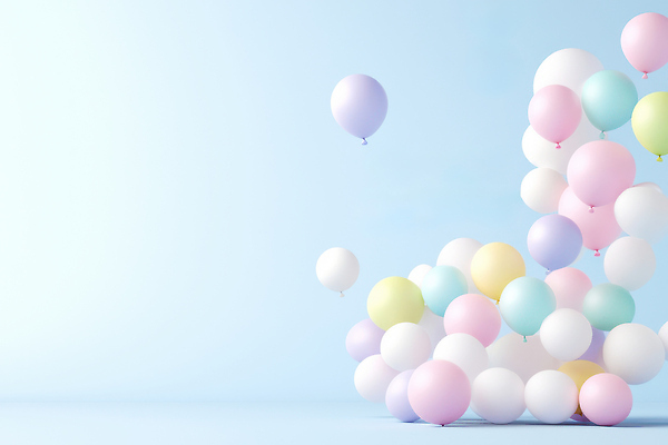 JPG 편집이미지 디자인 감정 백그라운드 장식 파란색 컬러풀 파티 축제 오브젝트 풍선 단순화된 세련 편집실사 AI포토 AI콘텐츠 컬러 이벤트 CG 파일형식