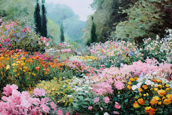 JPG 나무 식물 편집이미지 꽃 컬러 꽃밭 자연 풍경 여름 정원 편안함 화사함 조화 만개 뷰티풀 편집실사 AI일러스트 AI콘텐츠 계절 컨셉 감각 CG 생태계 파일형식