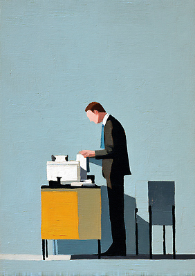 JPG 편집이미지 남자 백그라운드 의자 정장 사무실 환경 사무용품 작업 집중 책상 모던 문서 타자기 색감 이미지편집 AI일러스트 AI콘텐츠 옷 가구 컨셉 비즈니스 문구용품 사람 골동품 파일형식