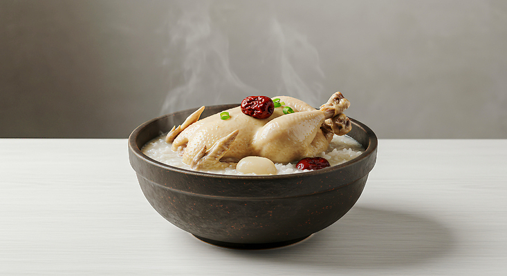 JPG 편집이미지 한식 건강 요리 사람없음 식사 저녁식사 치킨 전통음식 찜 국물 삼계탕 맛집 편집실사 AI포토 AI콘텐츠 전통 음식 CG 보양식 닭고기요리 파일형식