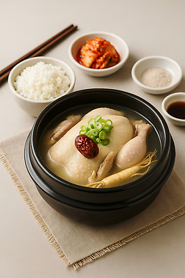 JPG 편집이미지 한식 밥 김치 사람없음 닭고기 한의학 전통음식 인삼 상차림 대추 삼계탕 건강식 편집실사 AI포토 AI콘텐츠 전통 음식 의학 육류 삼 CG 보양식 파일형식