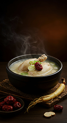 JPG 편집이미지 한식 재료 건강 요리 사람없음 식사 치킨 전통음식 인삼 대추 보양식 국물 파 육수 편집실사 AI포토 AI콘텐츠 전통 음식 채소 삼 CG 닭고기요리 몸보신 파일형식