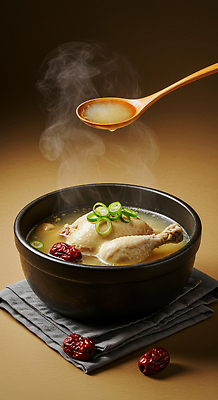 JPG 편집이미지 웰빙 한식 음식 건강 사람없음 식사 닭고기 전통음식 맛 대추 국물 삼계탕 파 편집실사 AI포토 AI콘텐츠 전통 컨셉 채소 육류 CG 보양식 파일형식