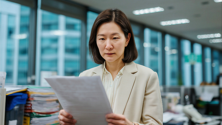 JPG 편집이미지 여자 중년 창문 조명 직장 사무실 환경 업무 작업 집중 모던 문서 사무용가구 서류더미 의료성형뷰티 편집실사 AI인물포토 AI콘텐츠 가구 컨셉 회사 비즈니스 사람 성인 CG 파일형식 더미 AI포토