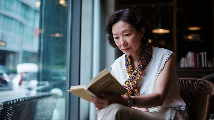 JPG 편집이미지 문화 여유 중년 휴식 대화 일상 책 독서 카페 집중 순수 모던 소통 의료성형뷰티 편집실사 AI인물포토 AI콘텐츠 감정 컨셉 말하기 성인 라이프 상점 CG 파일형식 AI포토