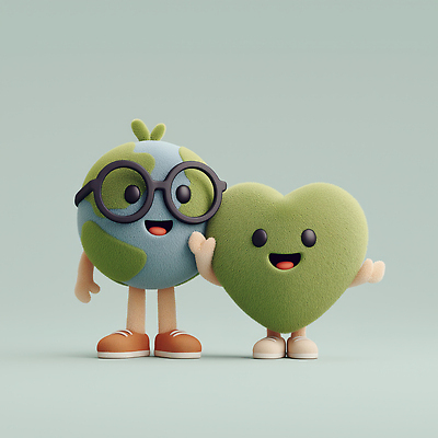 JPG 편집이미지 캐릭터 디자인 감정 지구 컬러 포즈 친절 사랑 미소 친구 귀여움 환경 하트 표현 애니메이션 편집3D AI컴퓨터그래픽 AI콘텐츠 모양 컨셉 관계 표정 3D 파일형식