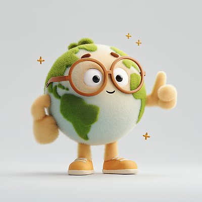 JPG 편집이미지 캐릭터 손 교육 안경 지구 인형 표정 초록색 갈색 귀여움 환경 탐험 애니메이션 긍정적 편집3D AI컴퓨터그래픽 AI콘텐츠 잡화 감정 컬러 컨셉 신체부위 3D 파일형식