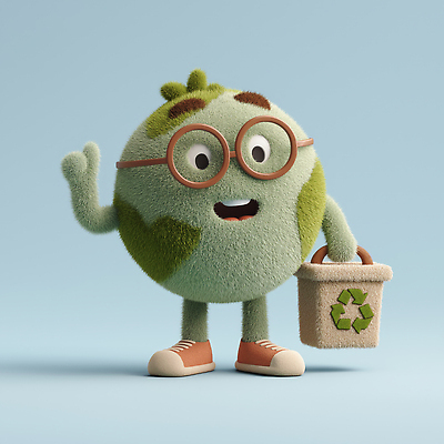 JPG 편집이미지 캐릭터 교육 지구 컬러 통 장난감 환경 재활용 보호 즐거움 오브젝트 질감 BYE 편집3D AI컴퓨터그래픽 AI콘텐츠 감정 컨셉 3D 친환경 작별인사 파일형식