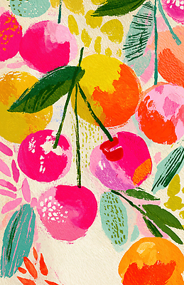 JPG 모양 디자인 컬러 패턴 오렌지 과일 일러스트 자연 수채화 미술 여름 원형 체리 그림 색채 생동감 아기자기 국내일러스트 AI일러스트 AI콘텐츠 도형 계절 컨셉 무늬 문화예술 생태계 파일형식