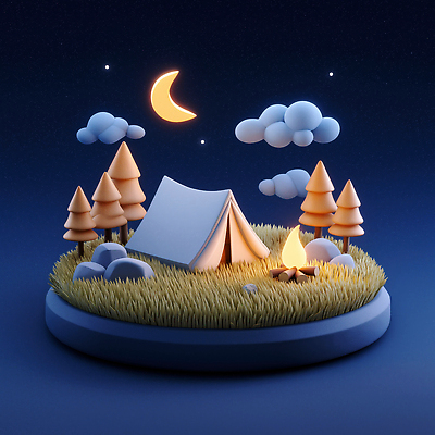 JPG 나무 편집이미지 별 자연 밤하늘 조명 텐트 풍경 초원 야외 빛 캠핑 미니어처 달 모닥불 캠핑장 편집3D AI컴퓨터그래픽 AI콘텐츠 자연요소 식물 하늘 불 레저 캠핑도구 3D 모형 야간 생태계 파일형식