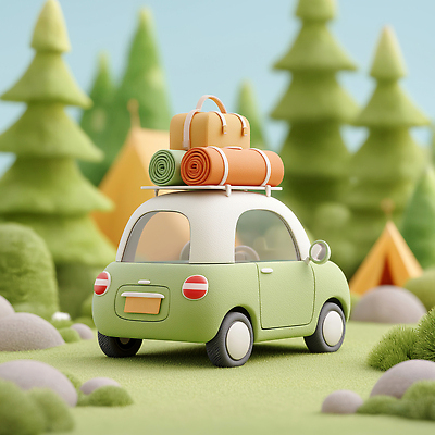 JPG 나무 편집이미지 여행 가방 자동차 자연 풍경 여름 소풍 귀여움 캠핑 매트 숲 주말 소형차 여행준비 편집3D AI컴퓨터그래픽 AI콘텐츠 식물 잡화 계절 육상교통 컨셉 승용차 레저 야외활동 3D 준비 생태계 파일형식