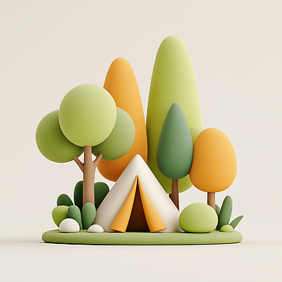 JPG 나무 식물 편집이미지 디자인 컬러 곡선 자연 휴식 텐트 풍경 장식 조형물 고요 캠핑 편안함 아기자기 편집3D AI컴퓨터그래픽 AI콘텐츠 선 컨셉 레저 캠핑도구 미술 3D 감각 생태계 파일형식