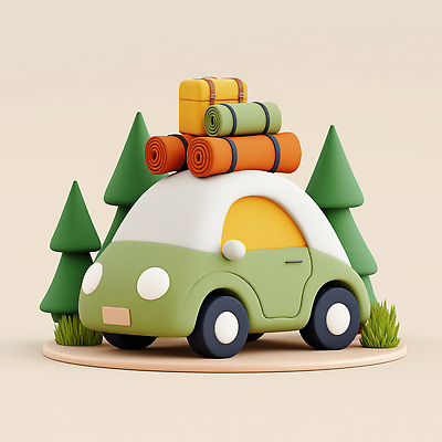 JPG 편집이미지 디자인 컬러 여행 자동차 자연 놀이 야외 여름 조형물 귀여움 캠핑 짐 소나무 친환경 편집3D AI컴퓨터그래픽 AI콘텐츠 나무 계절 육상교통 컨셉 레저 미술 3D 환경 생태계 파일형식