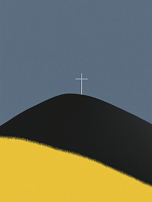 JPG 꽃 종교 상징 십자가 일러스트 자연 풍경 평화 검은색 고요 금색 비교 언덕 예배 조화 뷰티풀 국내일러스트 AI일러스트 AI콘텐츠 식물 컬러 컨셉 생태계 파일형식