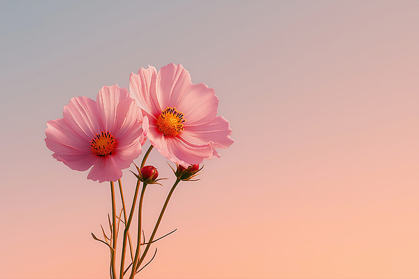 JPG 식물 편집이미지 꽃잎 꽃 분홍색 자연 하늘 생명 풍경 여름 정원 일몰 코스모스 뷰티풀 편집3D AI포토 AI콘텐츠 계절 컬러 3D 노을 생태계 파일형식