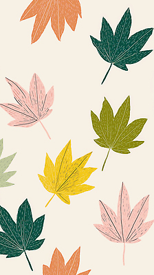 JPG 식물 디자인 계절 예술 분홍색 컬러 백그라운드 단풍 잎 패턴 일러스트 자연 그래픽 장식 초록색 노란색 남색 뷰티풀 차분 국내일러스트 AI일러스트 AI콘텐츠 컨셉 무늬 생태계 파일형식