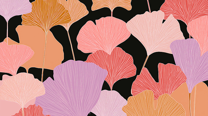 JPG 모양 식물 디자인 예술 컬러 백그라운드 패턴 일러스트 자연 장식 감각 모던 은행잎 조화 뷰티풀 창의성 스타일 국내일러스트 AI일러스트 AI콘텐츠 잎 무늬 생태계 파일형식
