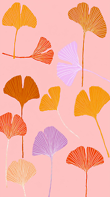 JPG 모양 식물 디자인 분홍색 컬러 패턴 일러스트 자연 미술 그래픽 장식 감각 은행잎 조화 뷰티풀 창의성 국내일러스트 AI일러스트 AI콘텐츠 잎 무늬 문화예술 생태계 파일형식