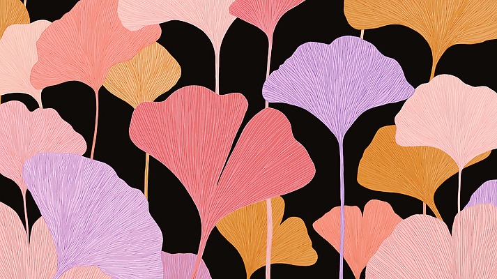 JPG 모양 디자인 꽃 예술 컬러 백그라운드 잎 패턴 일러스트 자연 생명 그래픽 장식 봄 은행나무 감성 조화 뷰티풀 색채 창의성 국내일러스트 AI일러스트 AI콘텐츠 나무 식물 계절 컨셉 무늬 생태계 파일형식