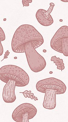 JPG 자연요소 식물 디자인 분홍색 백그라운드 패턴 일러스트 자연 그래픽 장식 여름 버섯 원형 그림 생태계 질감 식용버섯 국내일러스트 AI일러스트 AI콘텐츠 도형 계절 컬러 무늬 파일형식