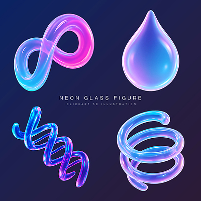 모양 PSD 디자인 예술 컬러 조각 곡선 일러스트 유리 그래픽 반사 공간 감각 그림 네온 조형 비율 색채 창의성 국내일러스트 선 재질 파일형식