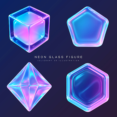 모양 도형 PSD 디자인 예술 컬러 백그라운드 일러스트 유리 그래픽 빛 반사 3D 배열 네온 창의성 스타일 국내일러스트 재질 디지털합성 파일형식