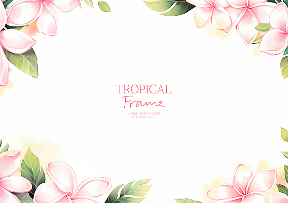 PSD 디자인 꽃 예술 분홍색 백그라운드 잎 일러스트 자연 열대 프레임 장식 공백 신선 조화 뷰티풀 국내일러스트 식물 컬러 생태계 파일형식