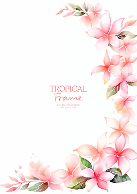 PSD 디자인 꽃 분홍색 백그라운드 잎 무늬 일러스트 자연 장식 여름 그림 화사함 조화 트로피컬아트 국내일러스트 식물 계절 컬러 컨셉 생태계 파일형식