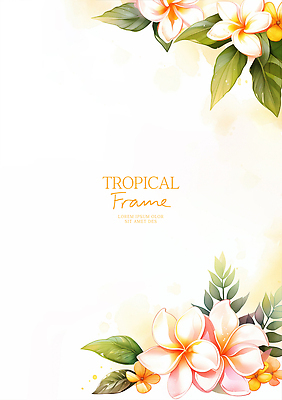PSD 디자인 꽃 컬러 백그라운드 잎 일러스트 열대 프레임 장식 화사함 뷰티풀 열대꽃 파스텔톤 국내일러스트 식물 컨셉 파일형식