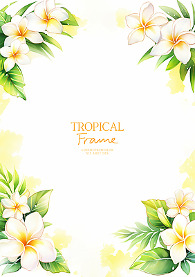 PSD 식물 디자인 꽃 컬러 백그라운드 잎 일러스트 자연 열대 프레임 장식 흰색 화사함 뷰티풀 생동감 국내일러스트 컨셉 생태계 파일형식