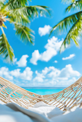 JPG 구름 편집이미지 여유 파도 바다 여행 자연 하늘 휴식 열대 해변 햇빛 평화 선탠 해먹 뷰티풀 편집실사 AI포토 AI콘텐츠 자연요소 감정 컨셉 태양 침대 CG 생태계 파일형식