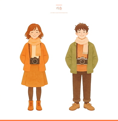 PSD 커플 옷 패션 행복 겨울 일러스트 모션 자연 따뜻함 미소 취미 야외 카메라 촬영 가을 포근함 뷰티풀 색감 소셜 계절 감정 관계 표정 전자제품 감각 생태계 파일형식
