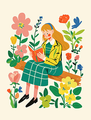 PSD 꽃 행복 여유 컬러 일러스트 자연 따뜻함 사랑 소녀 일상 책 초록색 여름 햇빛 소풍 봄 시간 편안함 읽기 즐거움 순간 국내일러스트 식물 계절 여자 감정 어린이 모션 라이프 태양 야외활동 감각 생태계 파일형식