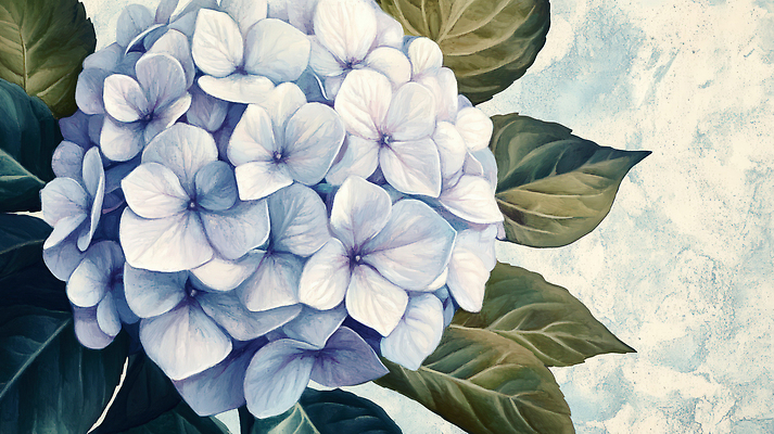 JPG 식물 꽃 감정 예술 컬러 잎 일러스트 자연 수채화 장식 파란색 정원 흰색 묘사 화가 수국 조화 뷰티풀 창작 디테일 국내일러스트 AI일러스트 AI콘텐츠 직업 생태계 파일형식