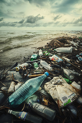 JPG 편집이미지 파도 바다 자연 해변 환경오염 구조물 보호 쓰레기 플라스틱 청소 생태계 소각 편집실사 AI포토 AI콘텐츠 건축 컨셉 재질 CG 파일형식