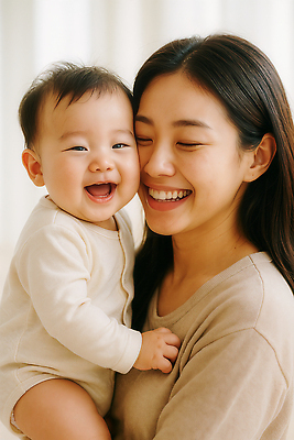 JPG 편집이미지 행복 가족 관계 엄마 함께함 따뜻함 사랑 미소 웃음 일상 육아 아기 순간 의료성형뷰티 편집실사 AI인물포토 AI콘텐츠 감정 컨셉 표정 사람 라이프 CG 파일형식 AI포토