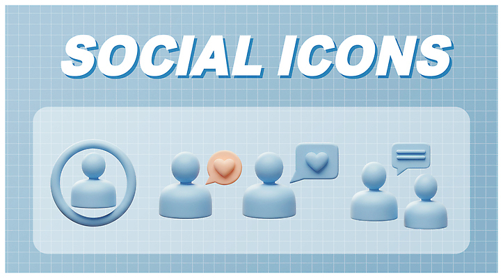 PSD 아이콘 디자인 백그라운드 커뮤니케이션 그래픽 파란색 3D아이콘 3D 표현 연결 심볼 심플 소통 단순화된 소셜미디어 사용자 컬러 컨셉 디지털합성 파일형식