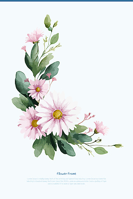 식물 디자인 꽃 포스터 예술 분홍색 일러스트 자연 프레임 장식 초록색 매력적 표현 화사함 조화 뷰티풀 색감 생동감 창작 국내일러스트 AI파일 컬러 컨셉 생태계 파일형식 벡터