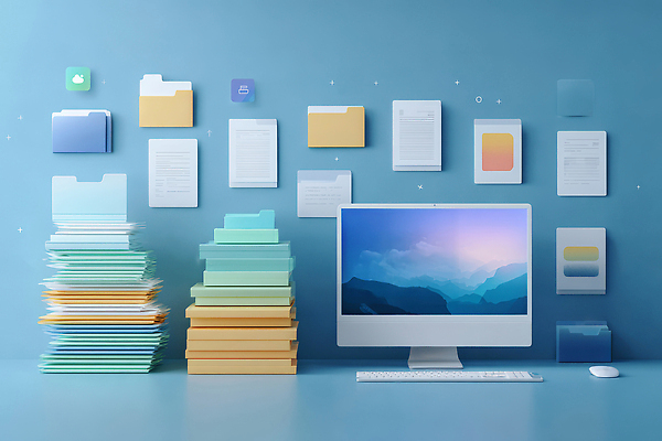 JPG 편집이미지 디자인 컬러 컴퓨터 사무실 환경 디지털 사무용품 작업 배열 책상 문서 파일 정리 이미지편집 AI컴퓨터그래픽 AI콘텐츠 가구 비즈니스 문구용품 전자제품 파일형식